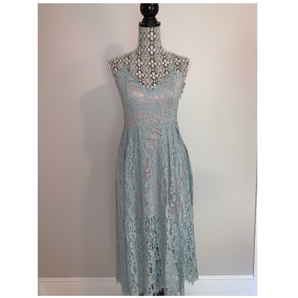 H&M turquoise lace dress